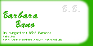 barbara bano business card